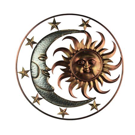 This delightful southwestern spiral sun metal wall art would make an extraordinary addition to any southwestern home. Metal Celestial Sun Moon and Stars Indoor/Outdoor Wall ...