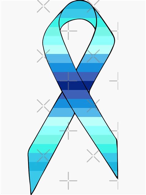 Blue Colon Cancer Ribbon Sticker For Sale By Themadbrush Redbubble