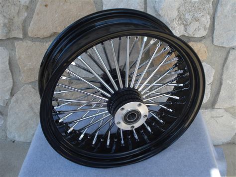 1655 Black Fat Spoke Rear Wheel For Harley Softail Fxst Custom