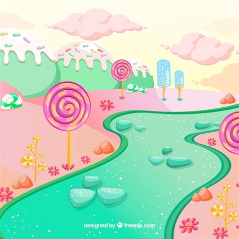 Colorful Candy Land Background