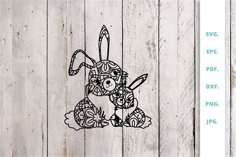 Layered Mandala Bunny Svg Project - Layered SVG Cut File - Download