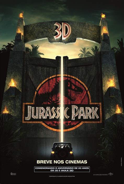Jurassic Park Veja O Cartaz Nacional Para O Relançamento Do Clássico De Steven Spielberg Em 3d