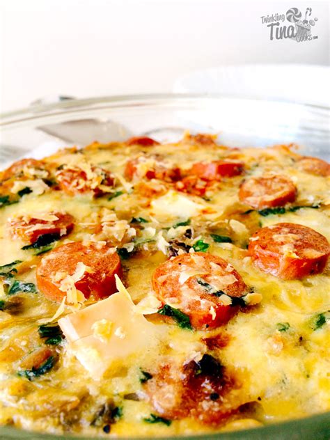 This link is to an external site that may or may not meet accessibility guidelines. Spinach & Potato Breakfast Casserole | Twinkling Tina Cooks