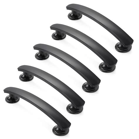 O ne of the many decisions that you face when you are planning a kitchen design is selecting cabinet hardware. Matte Black 3-3/4" Curved Arch Kitchen Cabinet Handles ...