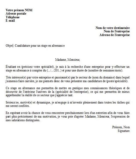 Lettre De Motivation Stage Master Modele De Lettre Type