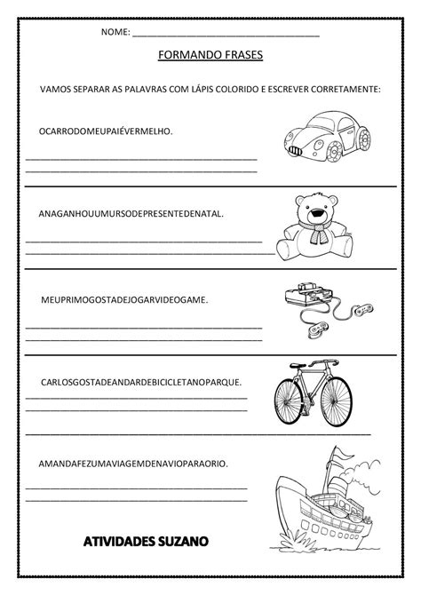 Atividade Frases 3 Ano