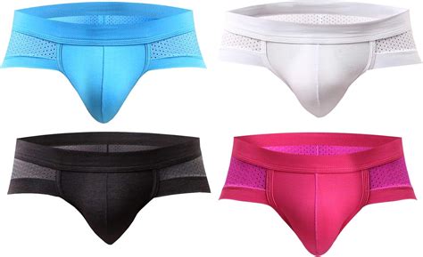 Uneihoiz Men S Soft Modal Underwear Breathable Holes Design Briefs Pack Of 4 Uk Clothing