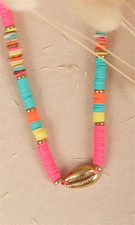 Collier Baya Multicolor Rose Fluo Shell