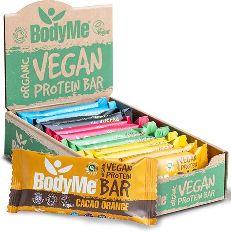 Bodyme Organic Vegan Protein Bar Mixed Box G Plant Based High
