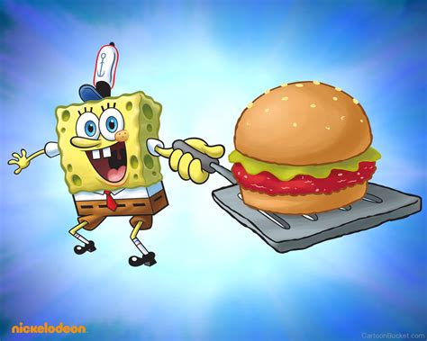 Spongebob Serving Krabby Burger