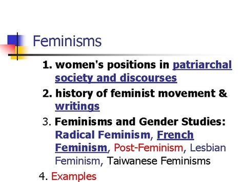 Feminisms Womens Positions In Patriarchal Society And