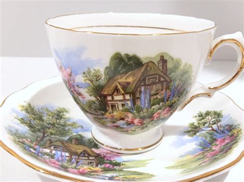 Glorious Country Scene Tea Cup And Saucer Royal Vale Cups Tea Set