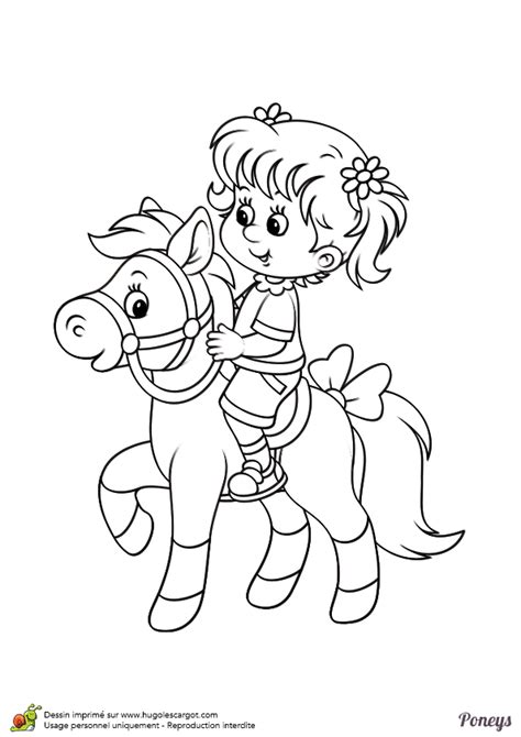 Dessins d une fille qui aime les fees juste une fille. Une petite fille sur le dos de son poney, dessin à ...