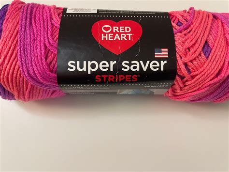 Colors Red Heart Super Saver Stripes Multisprints Acrylic Etsy