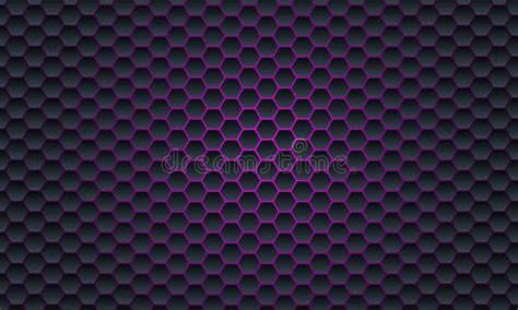 Abstract Hexagonal Honeycomb Dark Black Purple Background With Luxury