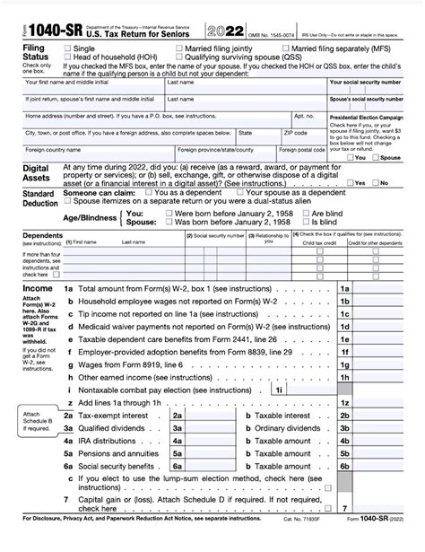 2023 Form 1040 Sr Printable Forms Free Online