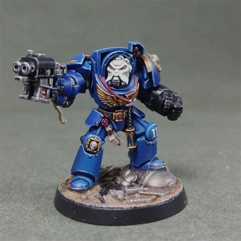 Painted An Ultramarines 2nd Company Veteran In Terminator Armour More