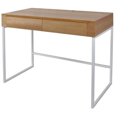 5 out of 5 stars. Light Wood Desk White Leg w/ USB | At Home