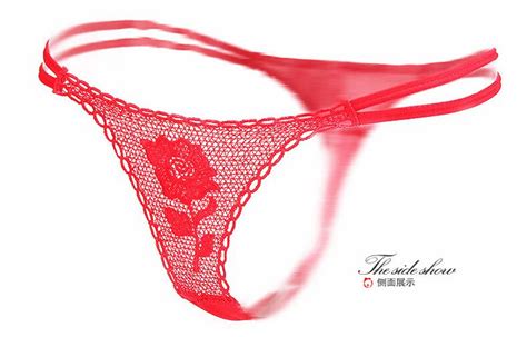 Best Valentine Rose Thongs T Pack For Wife Sexy Red Flower Thongs Lace Panties G String T