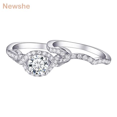 Newshe 925 Sterling Silver Wedding Engagement Ring Bridal Set 17