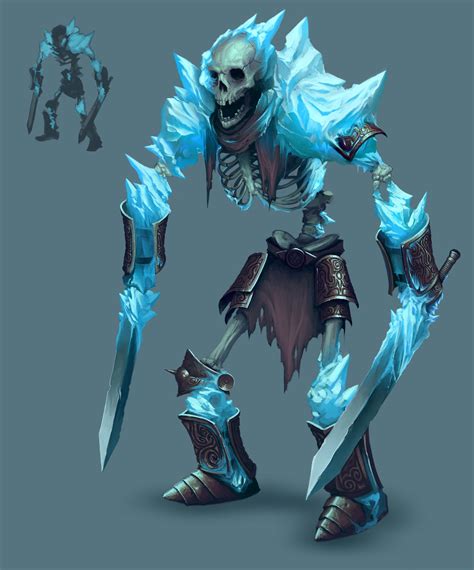 Artstation Frozen Maze Ice Skeleton Warrior D Franco Monster Art