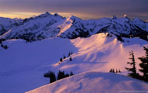 Snowy Mountain Sunset Wallpapers 4k Hd Snowy Mountain Sunset