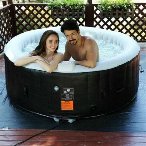 Apontus Op3244wh 900w Outdoor Portable Inflatable Bubble Massage Spa Hot Tub 4 Person White