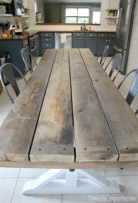 Picnic table style dining table. Rustic Picnic Style Dining Table - Domestic Imperfection