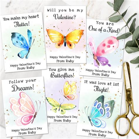 Butterfly Valentines Day Card Template Digital Valentine Etsy In 2021