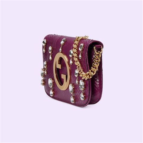 Gucci Nojum Blondie Python Shoulder Bag In Purple Gucci Us