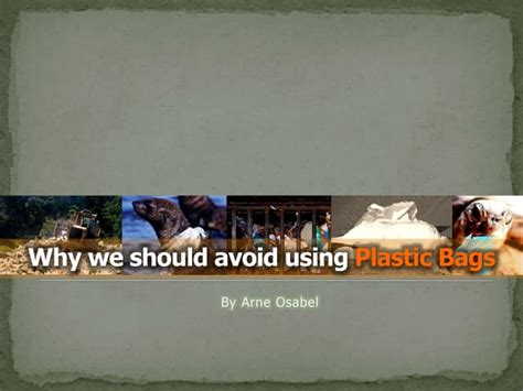 Why We Should Avoid Using Plastic Bags Ppt