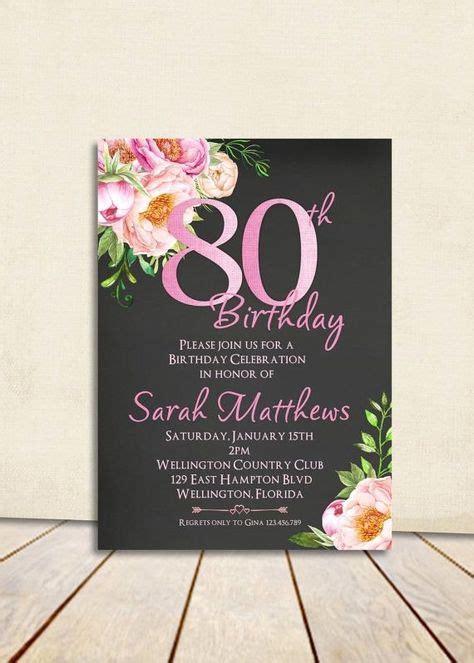 Free Printable 80th Birthday Party Invitations Printable Templates