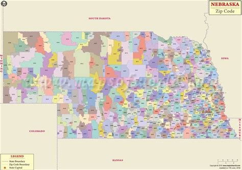Have A Look At The Map Showing Zip Codes Of Nebraska State Map Zipcodes Nebraska Usa Zip