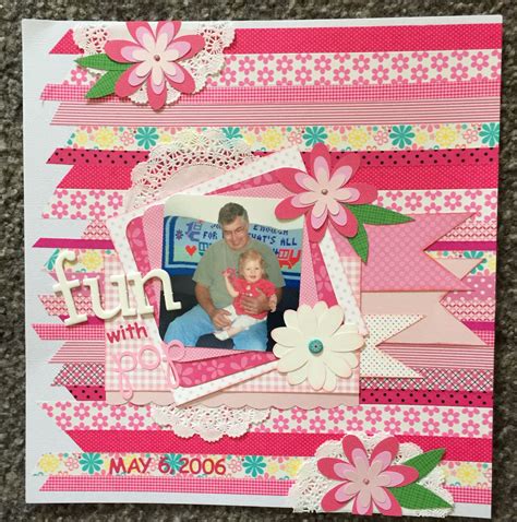 Baby Girl With Washi Tape Scrapbook Page Layouts Scrapbook Pages