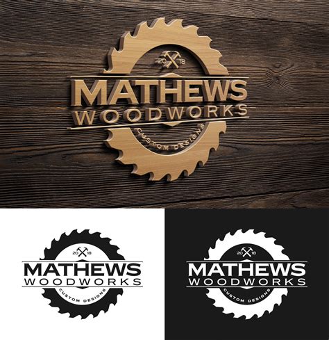 Bold Conservative Woodworking Logo Design For Mathews Woodworks By