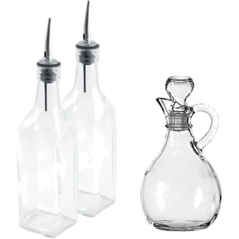 Olive Oil Vinegar Glass Dispensers And Oil Vinegar Cruet Bottle With Stopper Bundle Of