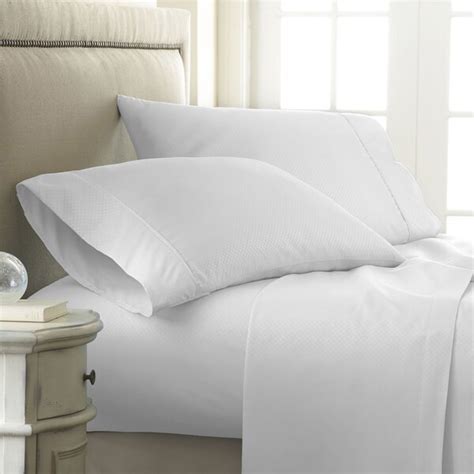 Soft Essentials Premium Embossed Checker Design 4 Piece Bed Sheet Set