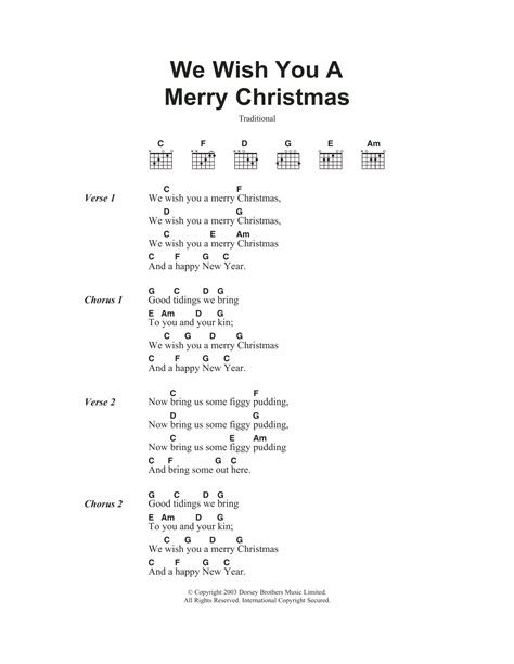 We Wish You A Merry Christmas Easy Guitar Sheet Music And Tab With
