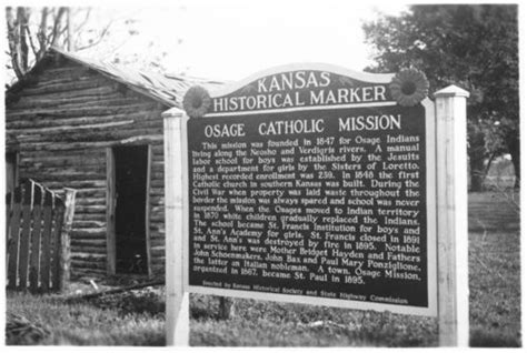 Osage Catholic Mission Historical Marker St Paul Kansas