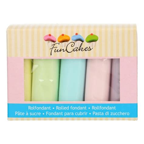 Funcakes Fondant Multipack Pastel Colours 5x100g By Cake Craft Company