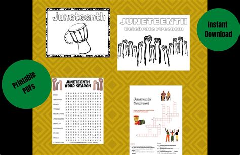 Printable Juneteenth Activity Pages Etsy Canada