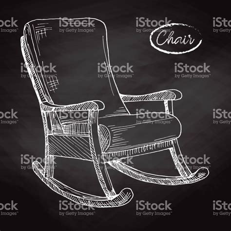 A drafting chair makes it easier and more comfortable for architects, engineers and artists to reach an elevated desk or surface when completing drafts and related projects. Rocking chair. Sketch a comfortable chair. Vector ...