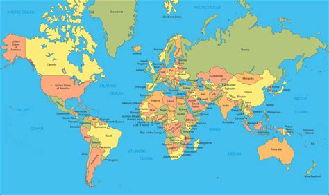 Mapa mundial con nombres de paises - Imagui