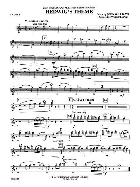 Hedwigs Theme From Harry Potter Flute Flute Sheet Music Violin