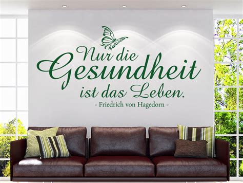 Fülle nicht den schlund, übe dich all stund, lauf nicht wie ein hund. Wandtattoo Die Gesundheit ist das Leben - Klebeheld.de