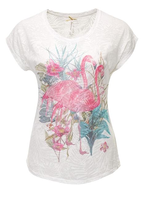 Key Largo Damen T Shirt Kurzarmshirt Print Shirt Flamingo White M