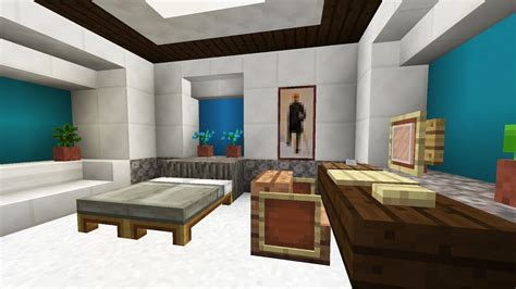 If you have room, scoot in a dressing table. Minecraft Bedroom Interior Design - YouTube