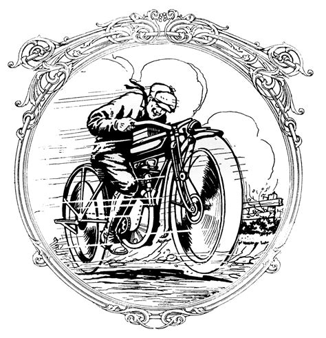 Vintage Clip Art Motorcycle Man Fathers Day The Graphics Fairy