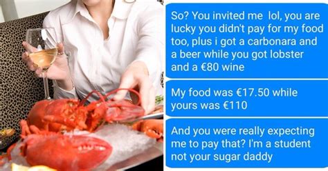 Woman Refuses Date With Man Because He Didnt Pay For Her £99 Lobster