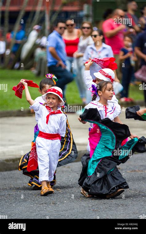 Tilaran Costa Rica September 15 Young Children Celebrating